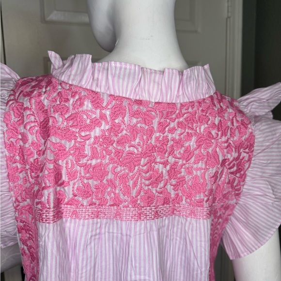 J Marie embroidered Carmel Top size L Retail $118.  #128 - Picture 10 of 12